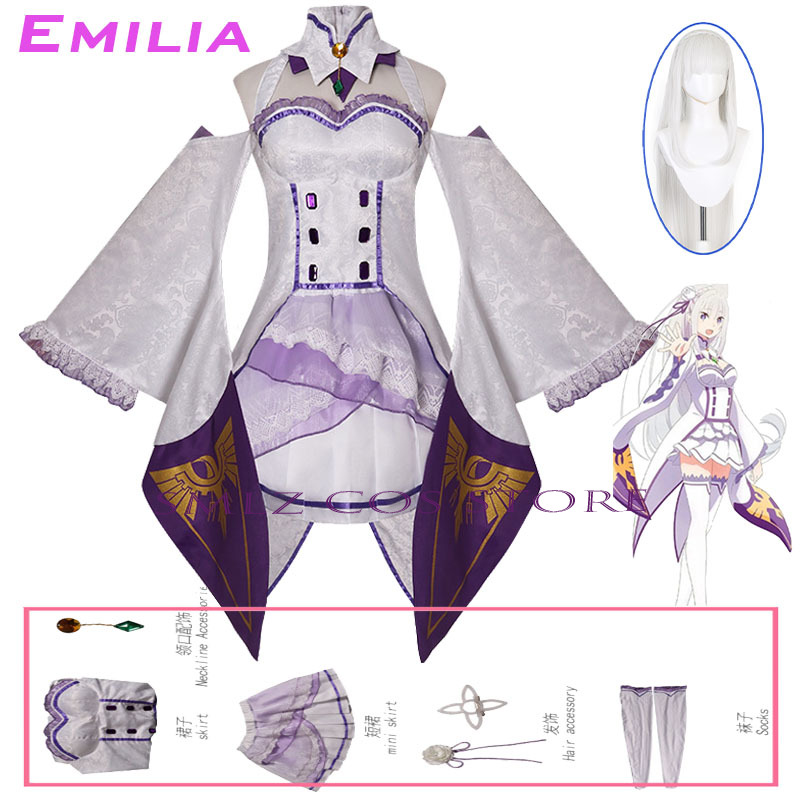 Women Accessories Kit - Disfraz de Emilia Cosplay Anime Re