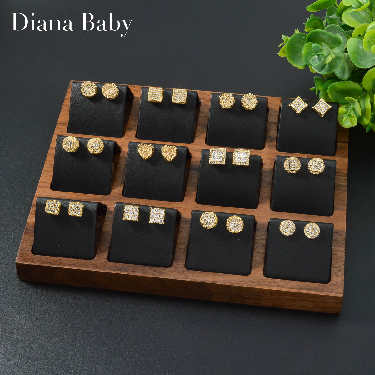 Women Accessories Dubai - Diana Baby-pendientes de Color dorado, accesorios