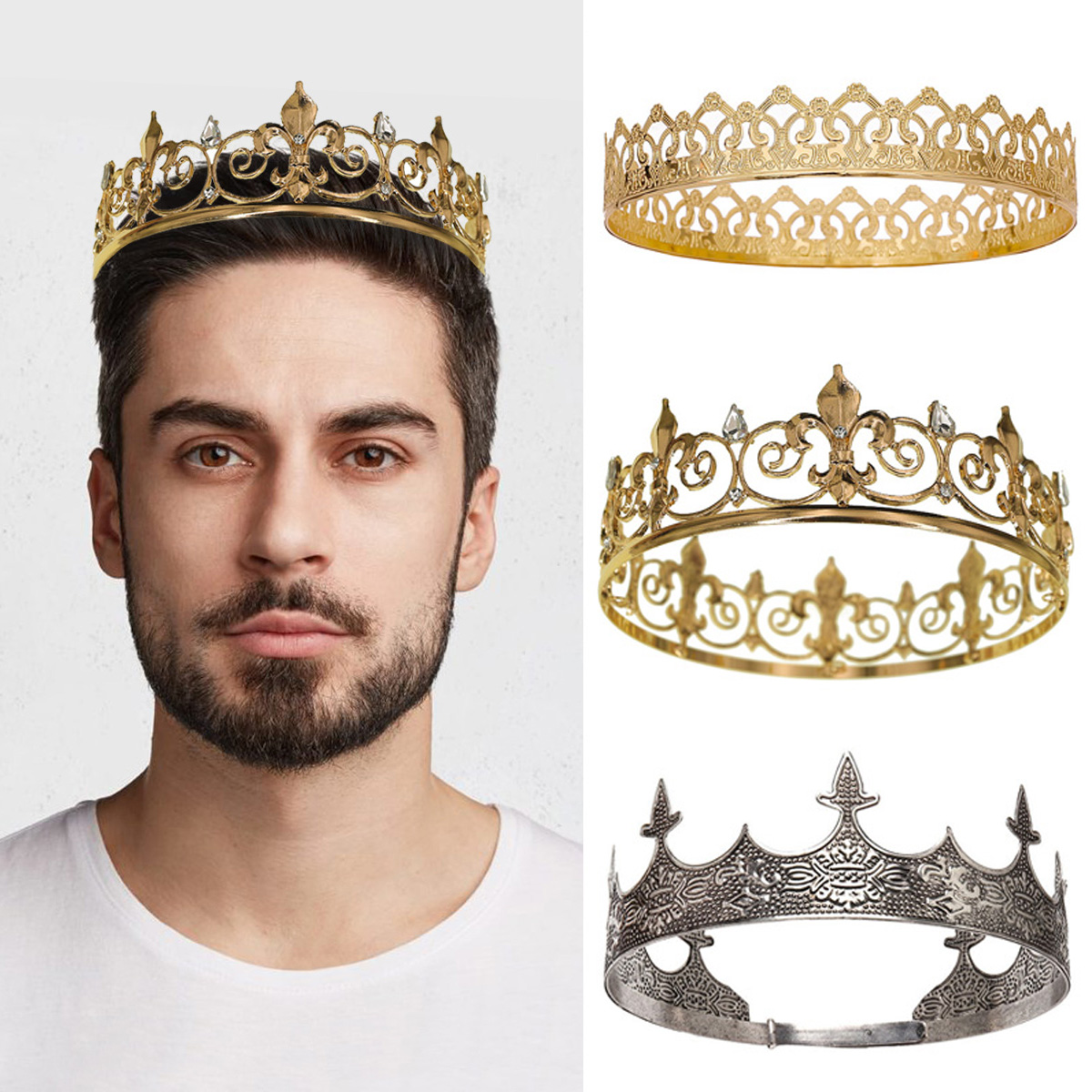 Queen Accessories - Corona de reina real para hombres/mujeres,
