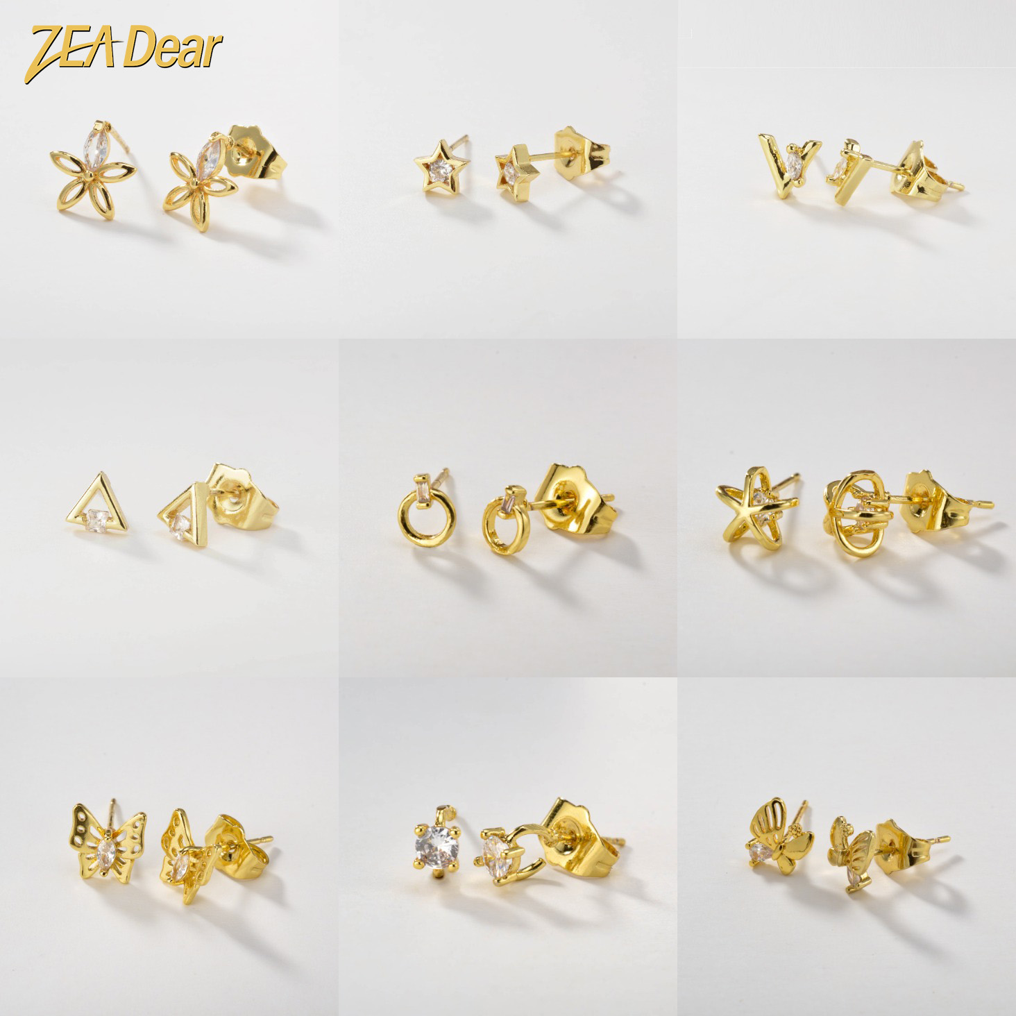Women Accessories Dubai - ZEADear-pendientes chapados en oro de 18k