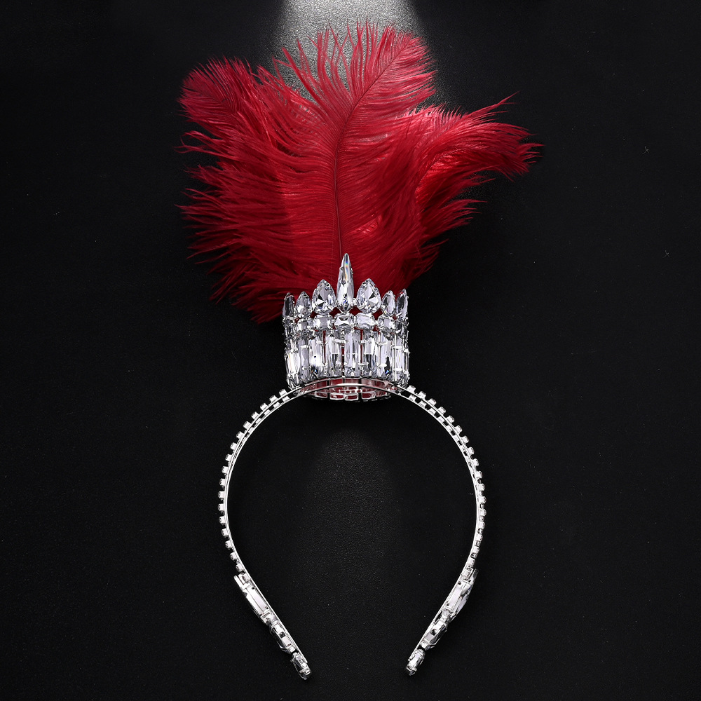 Tocado de corona de plumas exa - Queen Accessories reseña y precio