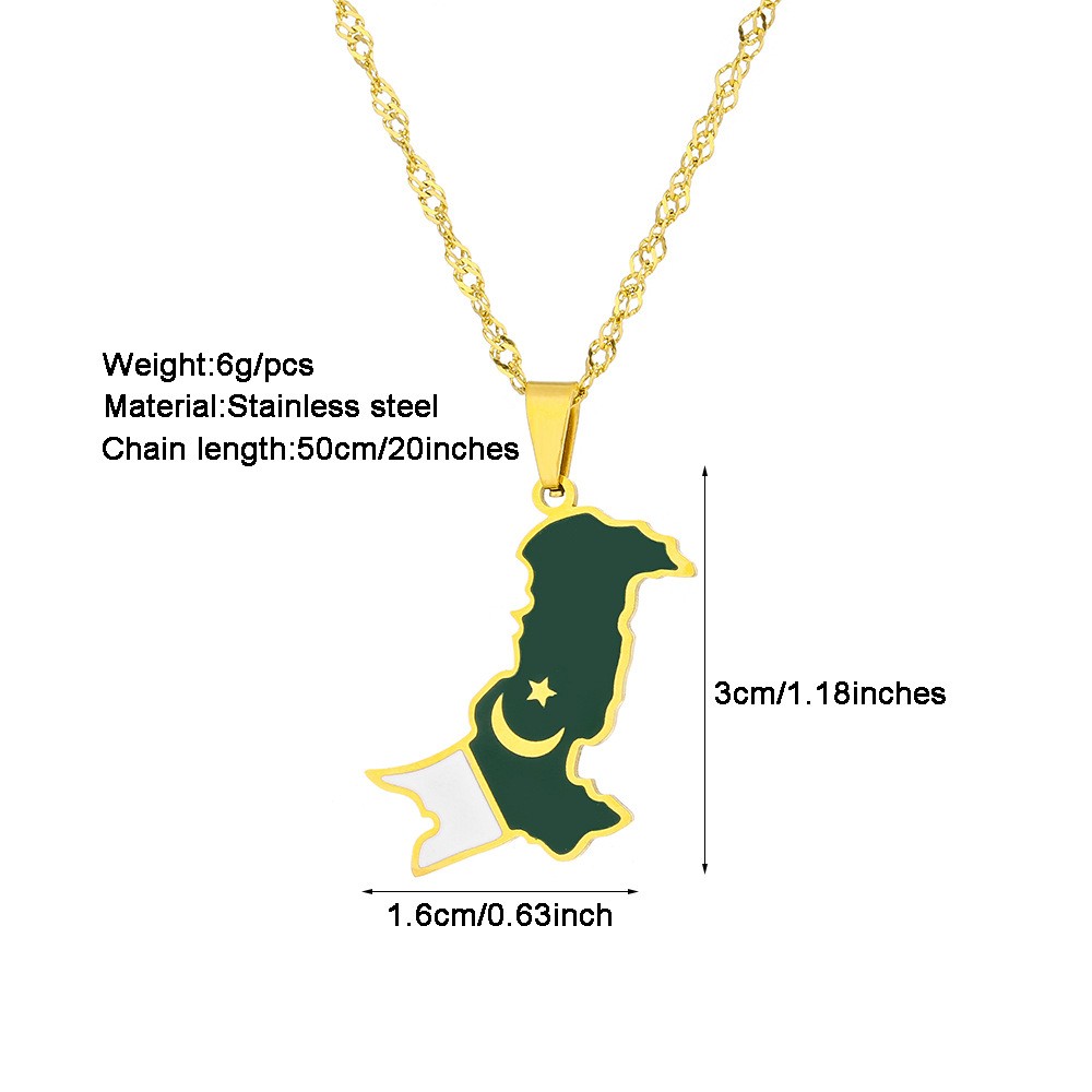 Collar con colgante de mapa de - Women Accessories Pakistan reseña y precio