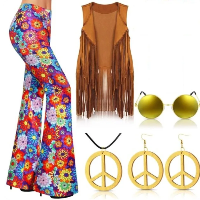 Conjunto de disfraz Hippie de  - Women'S Accessories In The 70S reseña y precio
